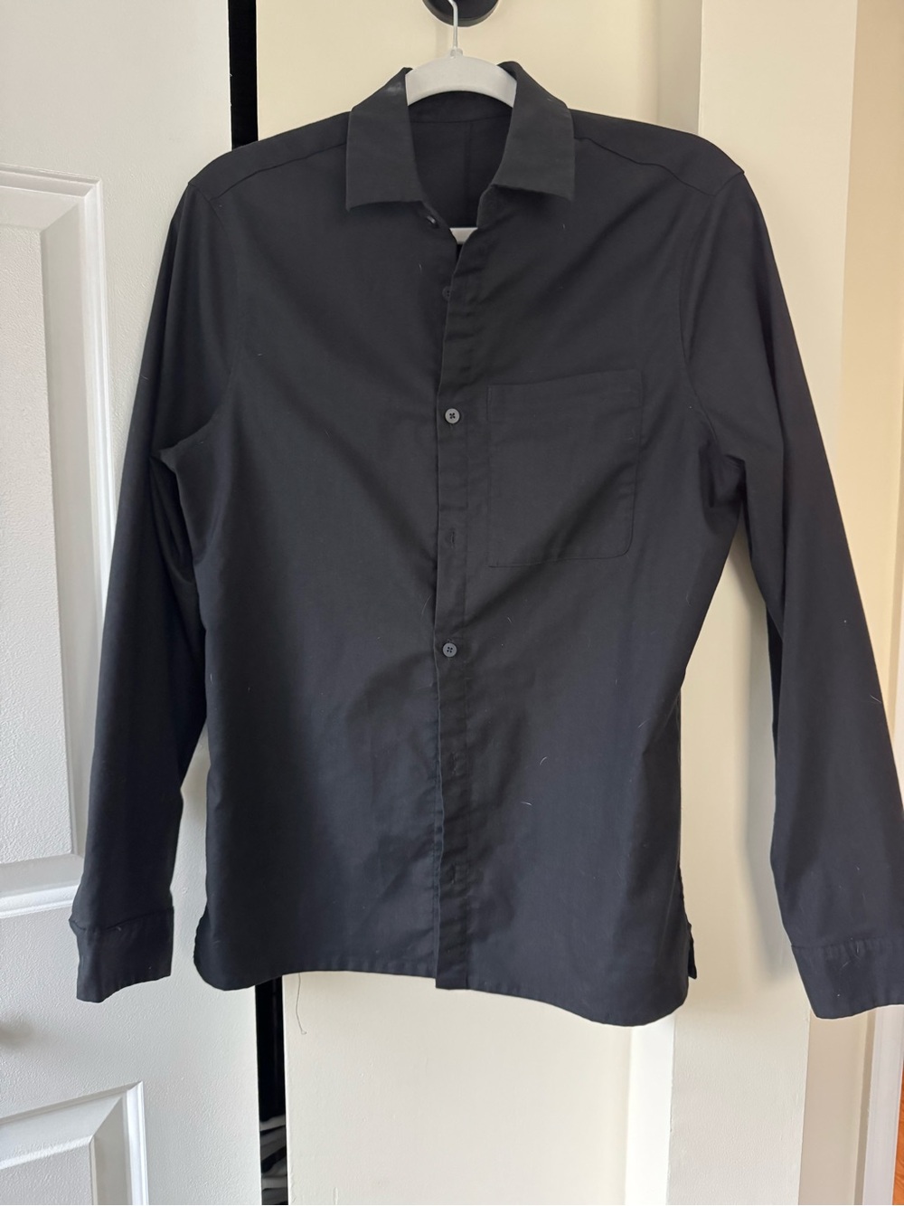 Lululemon Men's Black Long-Sleeve Button-Up Shirt